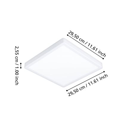 Eglo - LED RGBW stmievateľné stropné svietidlo do kúpeľne LED/13,5W/230V 2700-6500K 29,5x29,5 cm IP44 biela