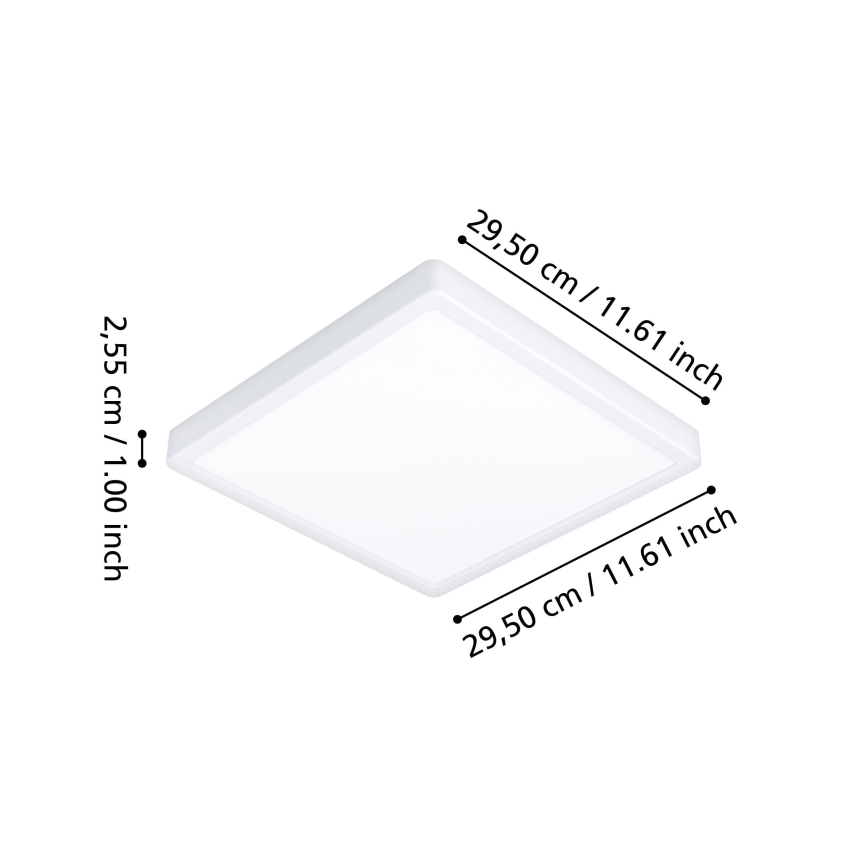 Eglo - LED RGBW stmievateľné stropné svietidlo do kúpeľne LED/13,5W/230V 2700-6500K 29,5x29,5 cm IP44 biela