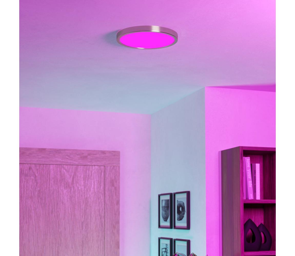 Eglo 901382 -LED RGBW stmievateľné dymové stropné svietidlo FUEVA-Z LED/14,3W/230V 27,8cm IP44 chróm 901382