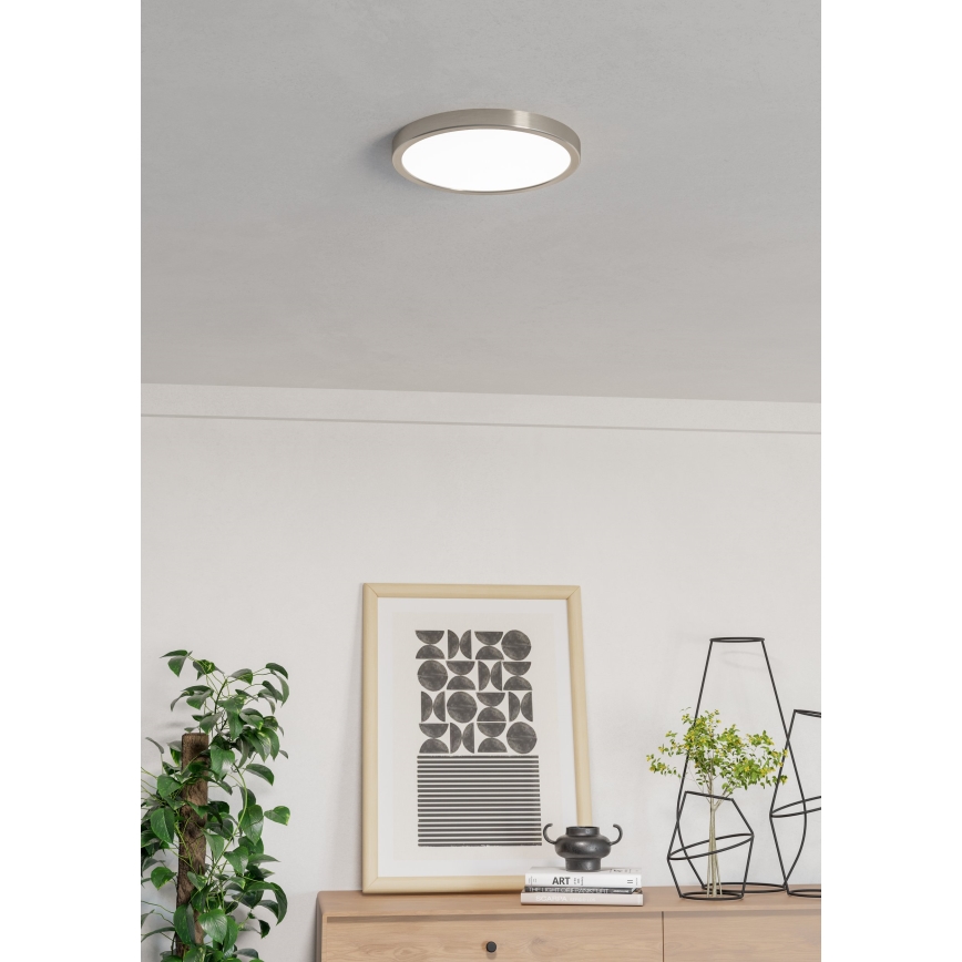 Eglo - LED RGBW stmievateľné kúpeľňové stropné svietidlo LED/14,3W/230V 2700-6500K pr. 27,8 cm IP44 matný chróm