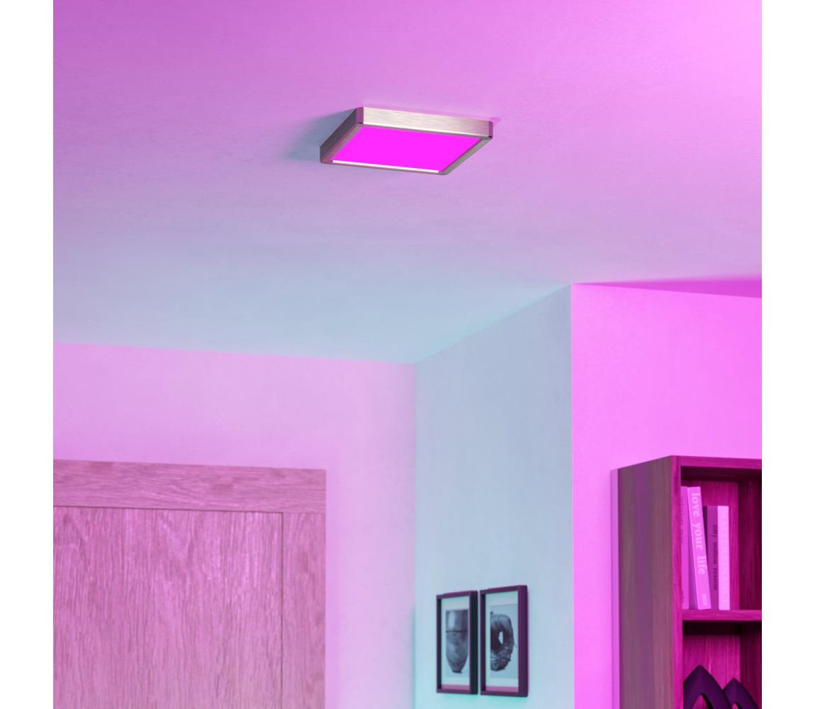 Eglo 901383-LED RGBW Stmievateľné dymové stropné svietidlo FUEVA-Z LED/10,5W/230V 22x22cm IP44 chróm 901383