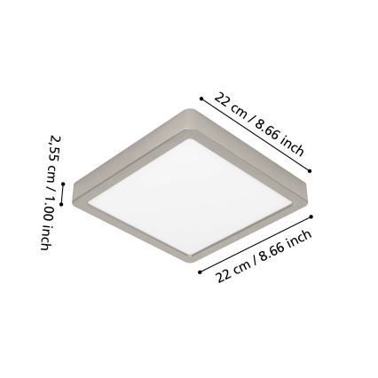 Eglo - LED RGBW stmievateľné kúpeľňové stropné svietidlo LED/10,5W/230V 2700-6500K 22x22 cm IP44 matný chróm
