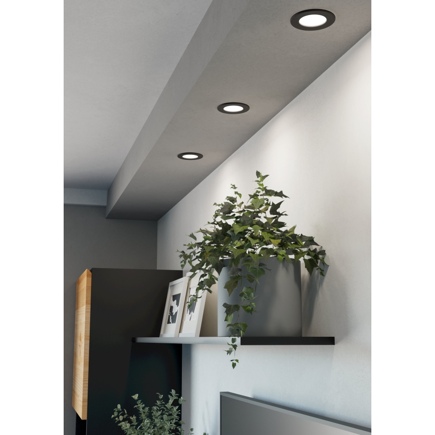 Eglo - LED podhľadové svietidlo, 3,7 W, 230 V, 2700/4000/6500 K, pr. 8,8 cm, čierne