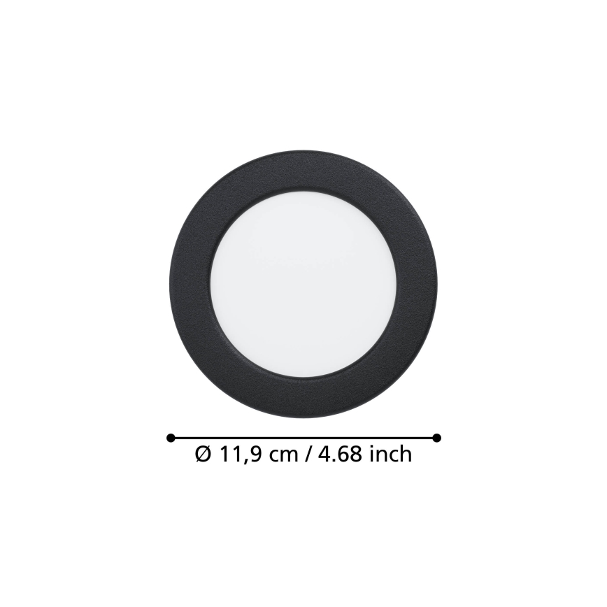 Eglo - LED zapustené stropné svietidlo LED/6,3W/230V 2700/4000/6500K pr. 11,9 cm čierne