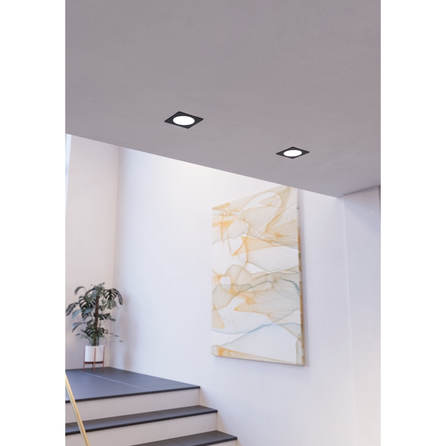 Eglo - LED podhľadové svietidlo LED/6,3W/230V 2700/4000/6500K 11,9x11,9 cm čierne