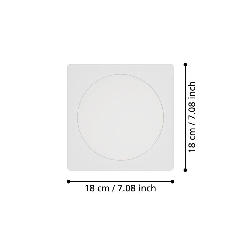 Eglo - LED podhľadové svietidlo LED/10,5W/230V 2700/4000/6500K 16,6x16,6 cm biela