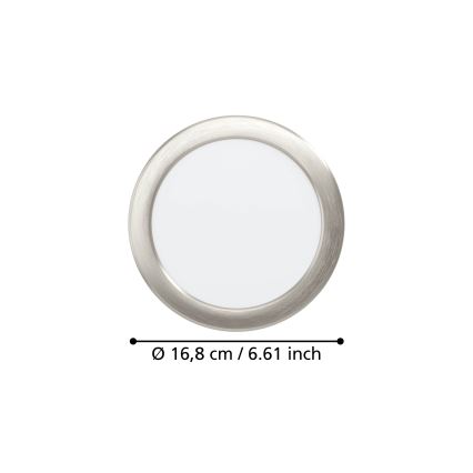 Eglo - LED podhľadové svietidlo LED/10,5W/230V 2700/4000/6500K pr. 16,8 cm matný chróm