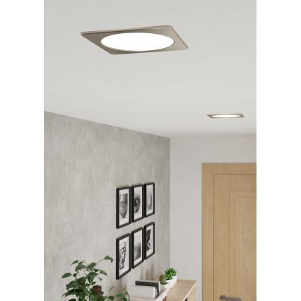 Eglo - LED Podhľadové svietidlo LED/10,5W/230V 2700/4000/6500K 16,6x16,6 cm matný chróm