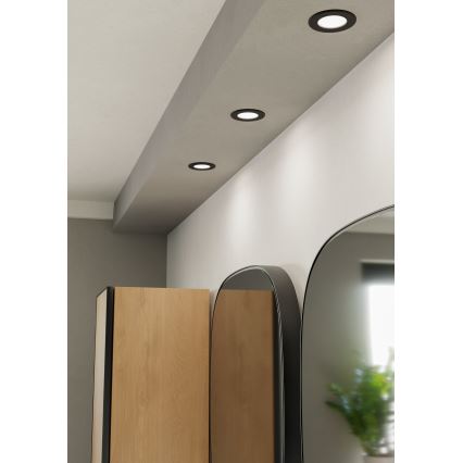 Eglo - LED Kúpeľňové zapustené svietidlo LED/3,7W/230V 2700/4000/6500K pr. 8,8 cm IP44 čierna