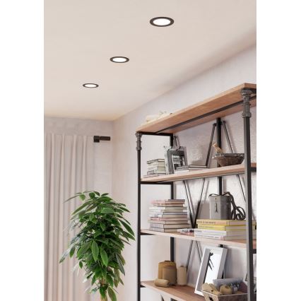Eglo - LED kúpeľňové zapustené svietidlo LED/6,3W/230V 2700/4000/6500K pr. 11,9 cm IP44 čierna
