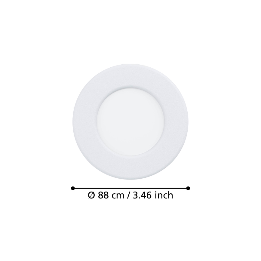 Eglo - LED kúpeľňové podhľadové svietidlo LED/3,7W/230V 2700/4000/6500K pr. 8,8 cm IP44 biela