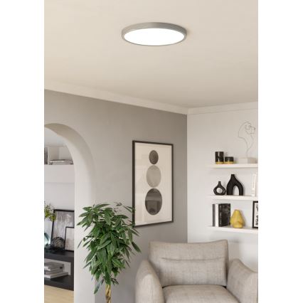 Eglo - LED RGBW stmievateľné kúpeľňové stropné svietidlo, LED 17,5 W, 230 V, 2700–6500 K, priemer 38,9 cm, IP44, matný chróm