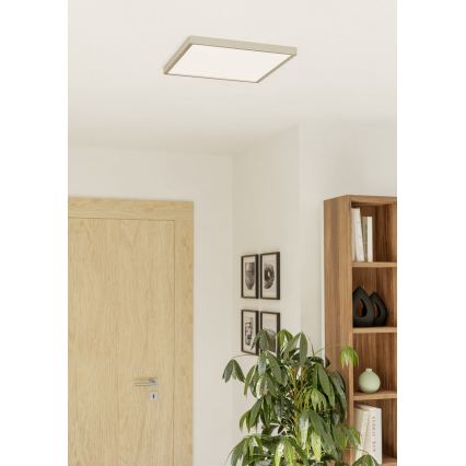 Eglo - LED RGBW Stmievateľné kúpeľňové stropné svietidlo LED/17,8W/230V 2700-6500K 39x39 cm IP44 matný chróm
