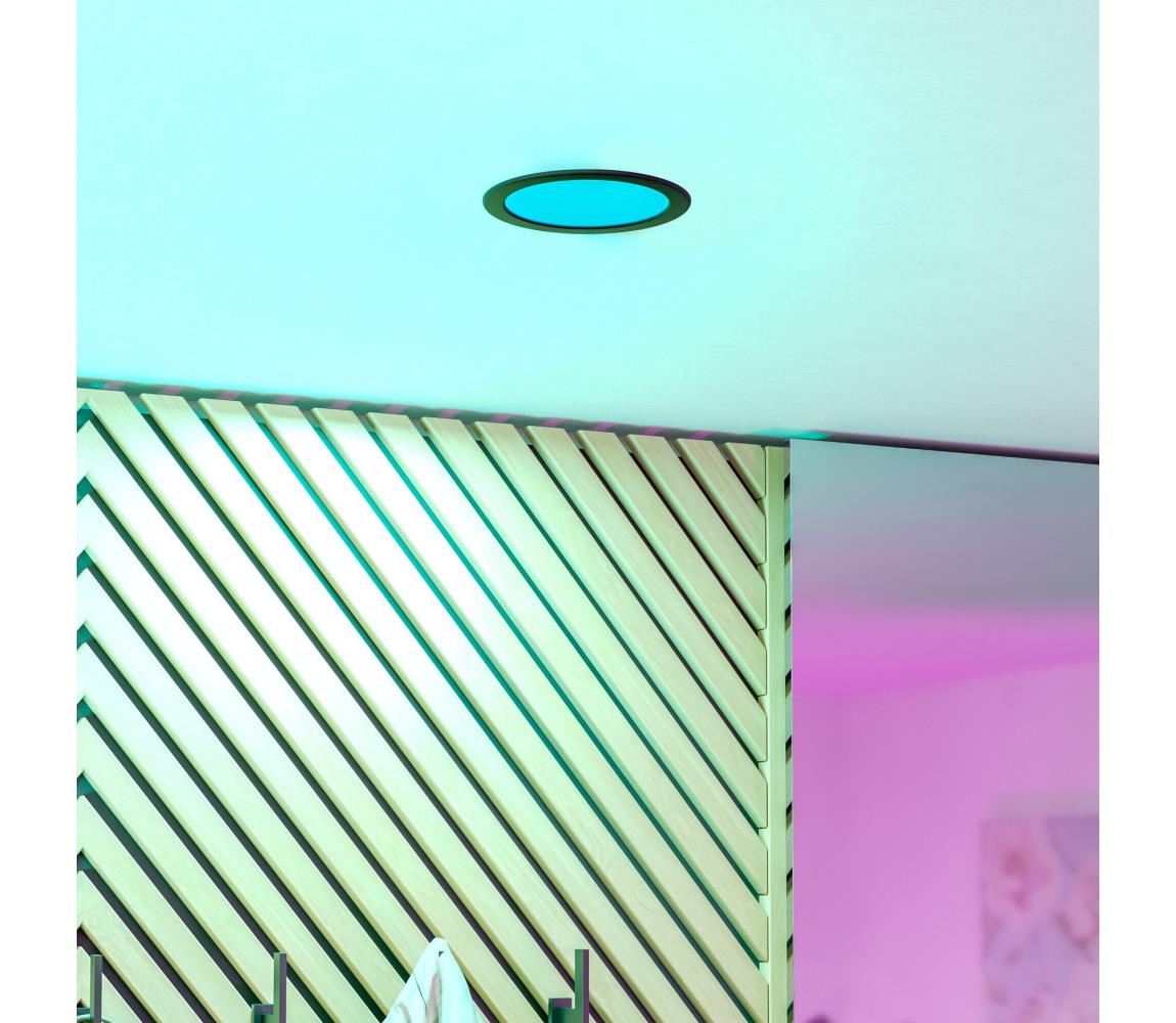 Eglo 901427-LED RGBW stropné kúpeľňové zapustené svietidlo FUEVA-Z LED/9,5W/230V 16,8cm IP44 čierne 901427
