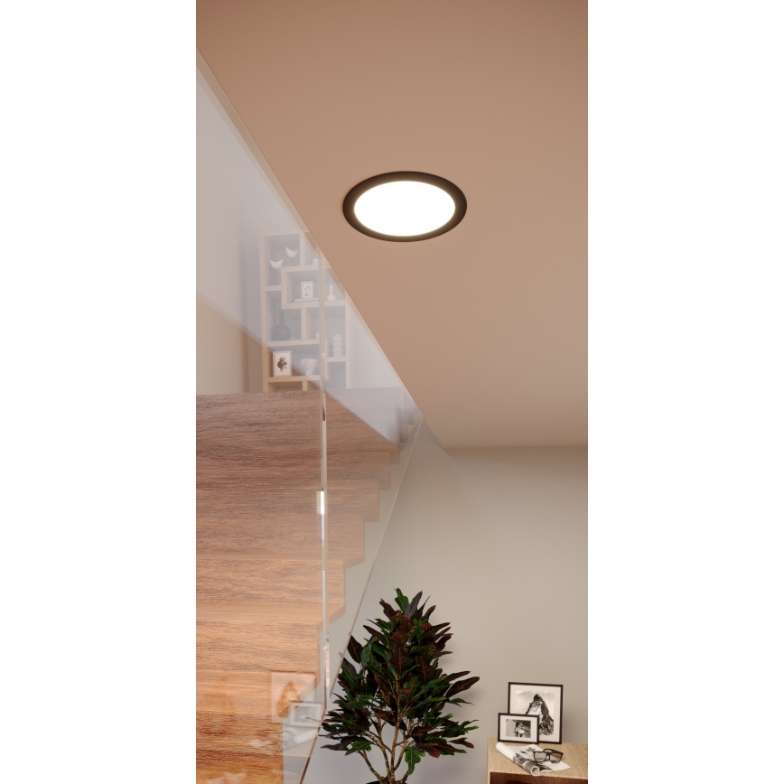 Eglo - LED RGBW Stmievateľné kúpeľňové podhľadové svietidlo LED/9,5W/230V 2700-6500K pr. 16,8 cm IP44 čierna