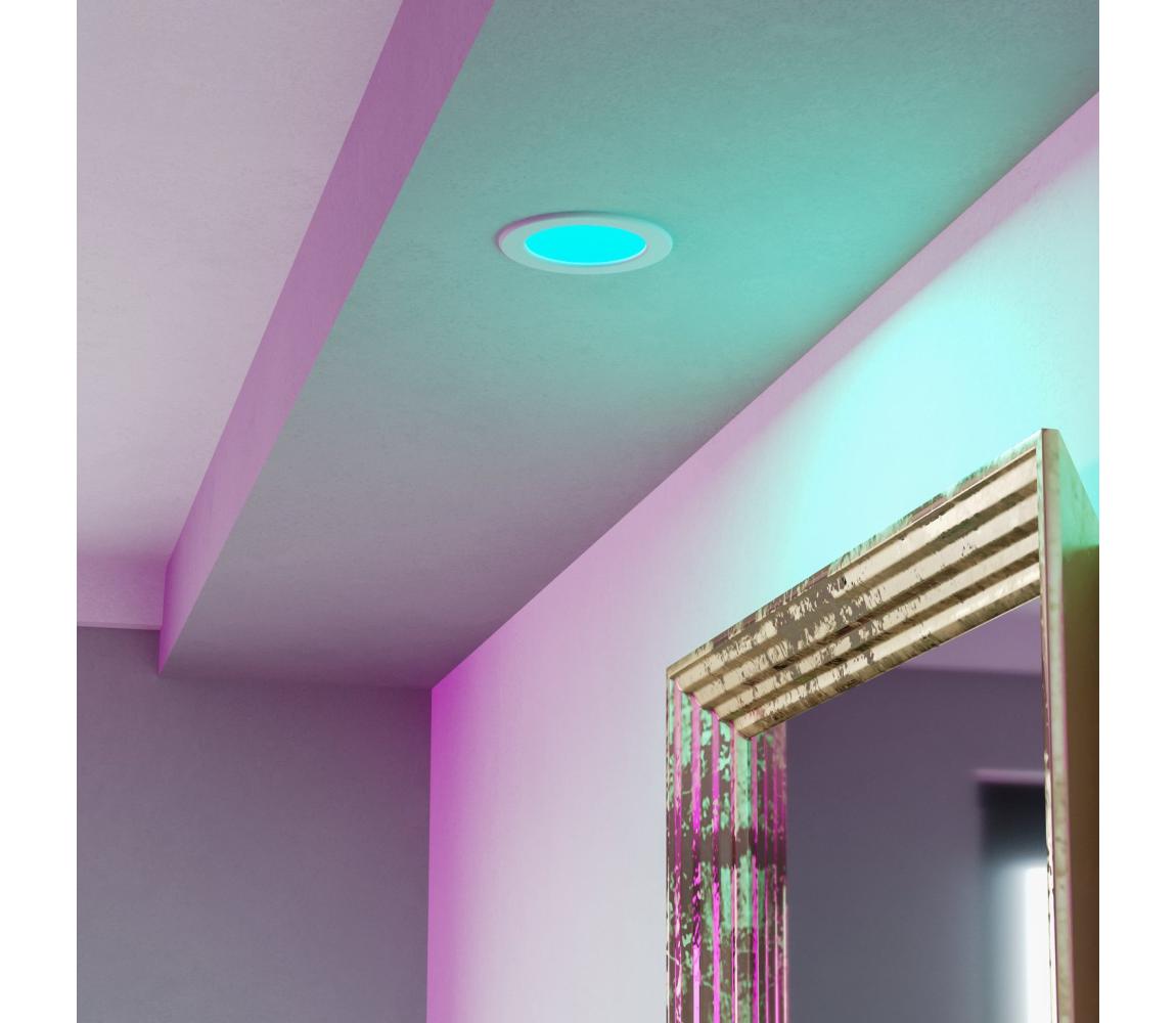 Eglo 901431-LED RGBW stropné kúpeľňové podhľadové svietidlo FUEVA-Z LED/5W/230V 12 cm IP44 biela 901431