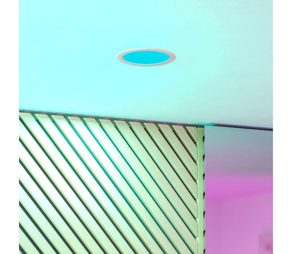 Eglo 901432-LED RGBW stropné svietidlo FUEVA-Z, dymové sklo s podsvietením, LED/9,5W/230V, priemer 16,8 cm, IP44, biela 901432