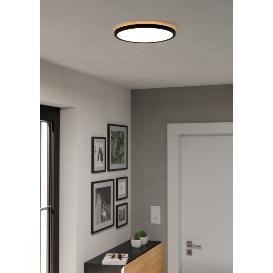 Eglo - LED Kúpeľňové stropné svietidlo LED/13,9W/230V 2700/4000/6500K pr. 30 cm IP44 čierna
