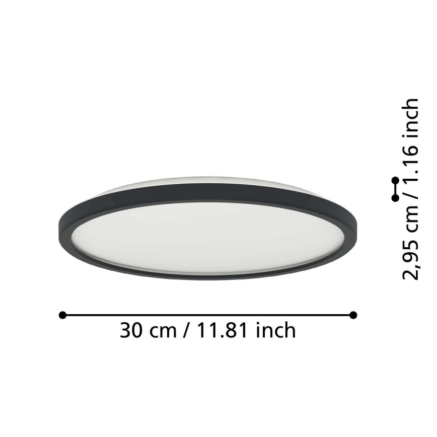 Eglo - LED Kúpeľňové stropné svietidlo LED/13,9W/230V 2700/4000/6500K pr. 30 cm IP44 čierna