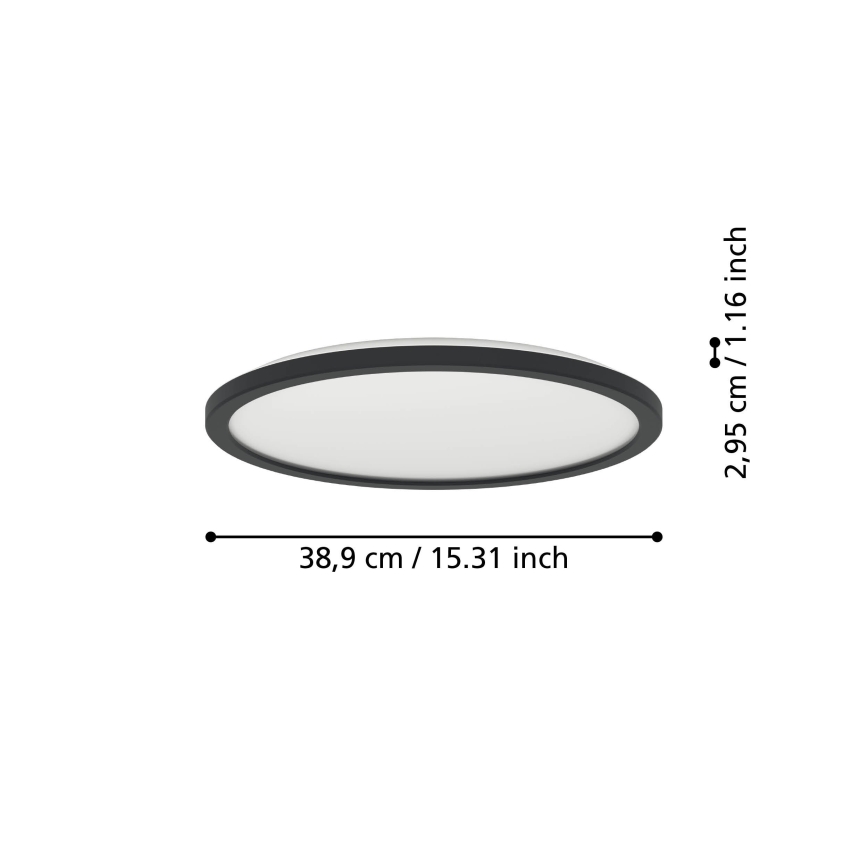 Eglo - LED Kúpeľňové stropné svietidlo LED/18,5W/230V 2700K/4000K/6500K pr. 38,9 cm IP44 čierna