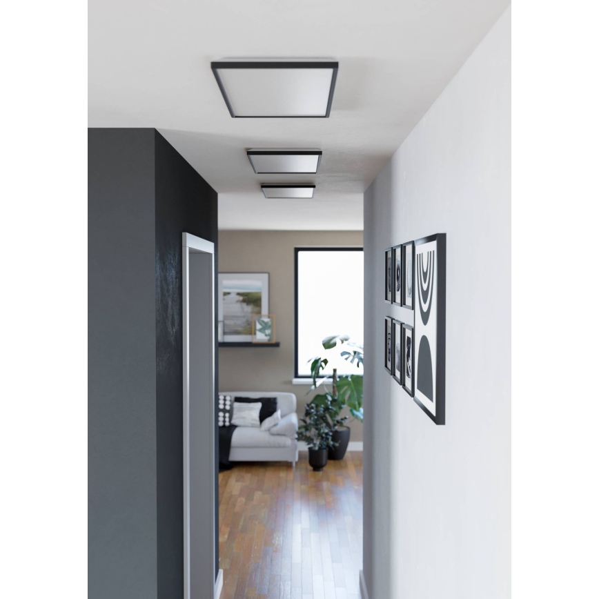 Eglo - LED Kúpeľňové stropné svietidlo LED/17,2W/230V 2700/4000/6500K 30x57 cm IP44 čierna