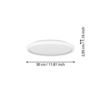 Eglo - LED Kúpeľňové stropné svietidlo LED/13,9W/230V 2700/4000/6500K pr. 30 cm IP44 biela