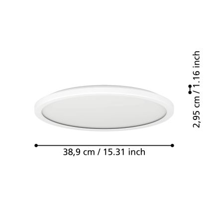 Eglo - LED Kúpeľňové stropné svietidlo LED/18,5W/230V 2700/4000/6500K pr. 38,9 cm IP44 biela