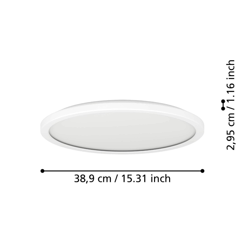 Eglo - LED Kúpeľňové stropné svietidlo LED/18,5W/230V 2700/4000/6500K pr. 38,9 cm IP44 biela