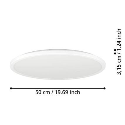 Eglo - LED Kúpeľňové stropné svietidlo LED/16,8W/230V 2700/4000/6500K pr. 50 cm IP44 biela