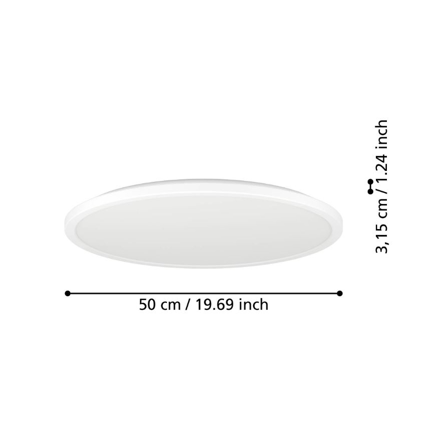 Eglo - LED Kúpeľňové stropné svietidlo LED/16,8W/230V 2700/4000/6500K pr. 50 cm IP44 biela