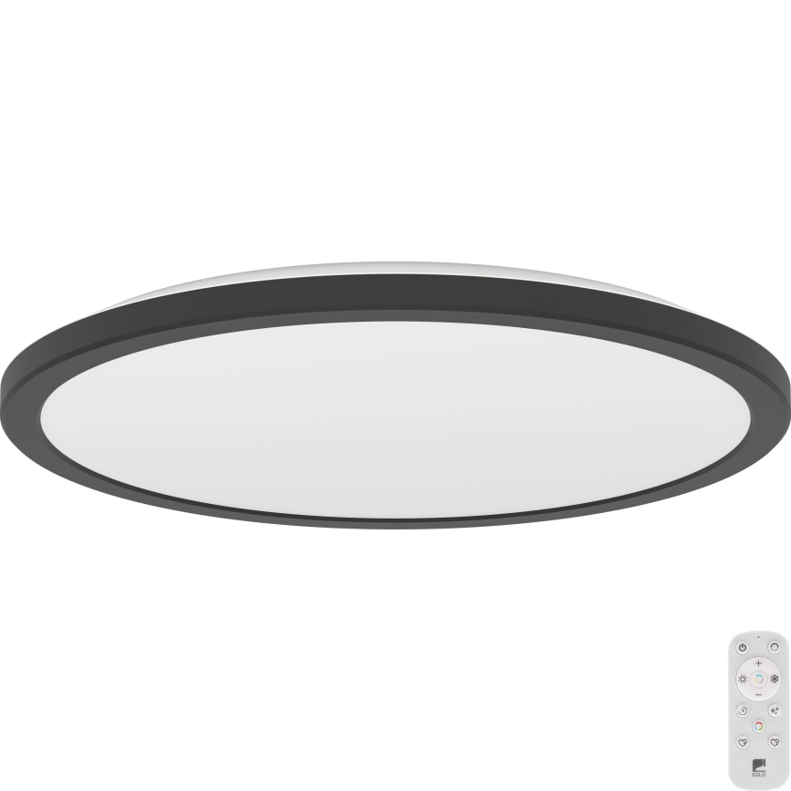 Eglo - LED Stmievateľné kúpeľňové stropné svietidlo LED/18,5W/230V 2700-6500K pr. 38,9 cm IP44 čierna + diaľkové ovládanie
