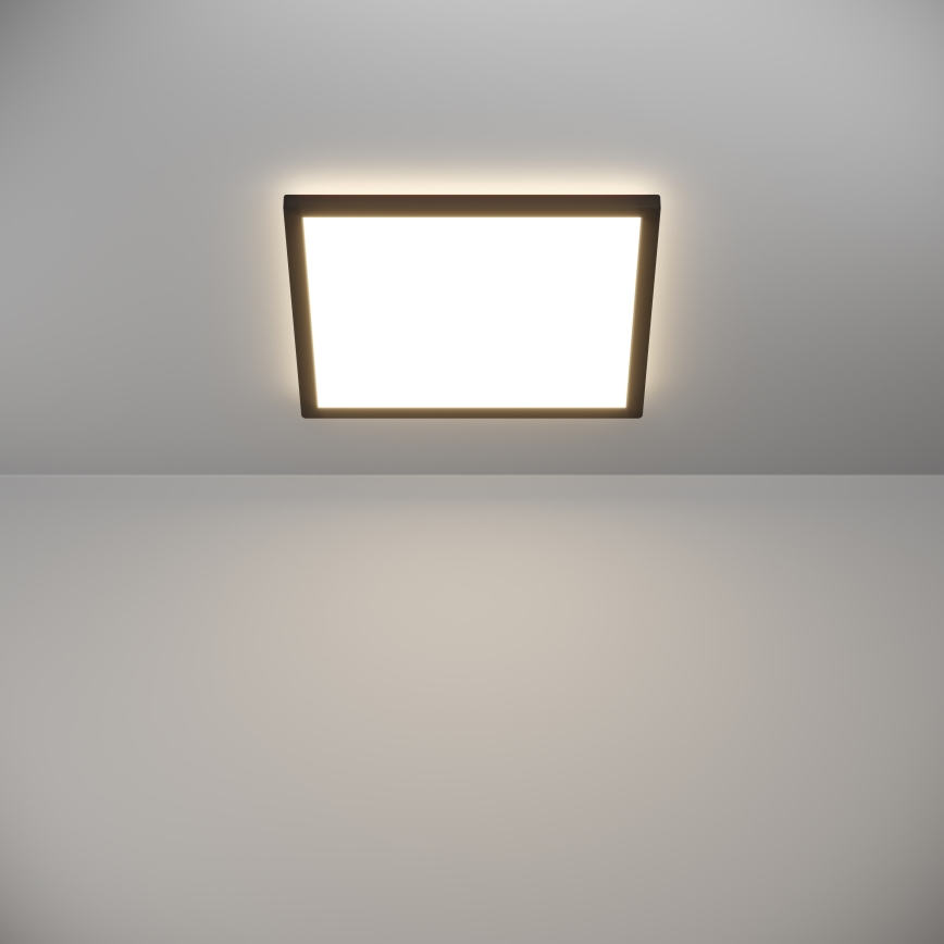 Eglo - LED Stmievateľné kúpeľňové stropné svietidlo LED/17,6W/230V 2700-6500K 39x39 cm IP44 čierna + diaľkové ovládanie