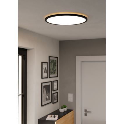 Eglo - LED RGBW Stmievateľné kúpeľňové stropné svietidlo LED/16,8W/230V 2700-6500K pr. 50 cm IP44 čierna ZigBee