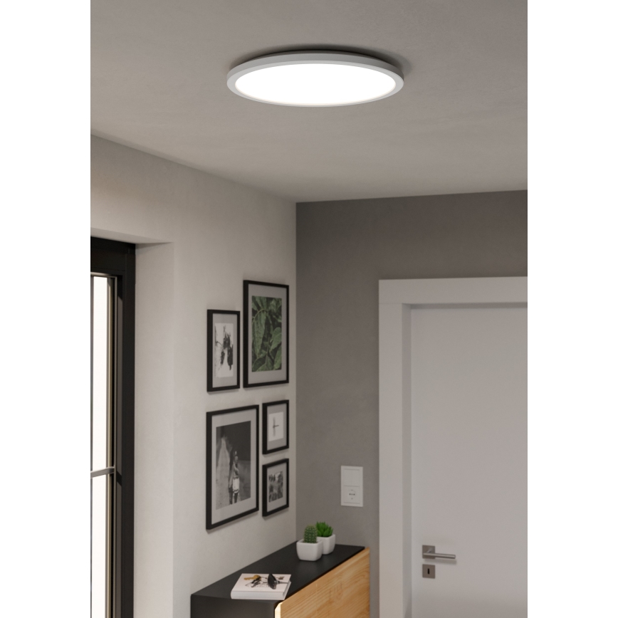 Eglo - LED RGBW Stmievateľné kúpeľňové stropné svietidlo LED/18,5W/230V 2700-6500K pr.38,9cm IP44 biela ZigBee