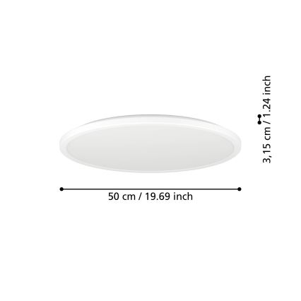 Eglo - LED RGBW Stmievateľné kúpeľňové stropné svietidlo LED/16,8W/230V 2700-6500K pr. 50 cm IP44 biela ZigBee