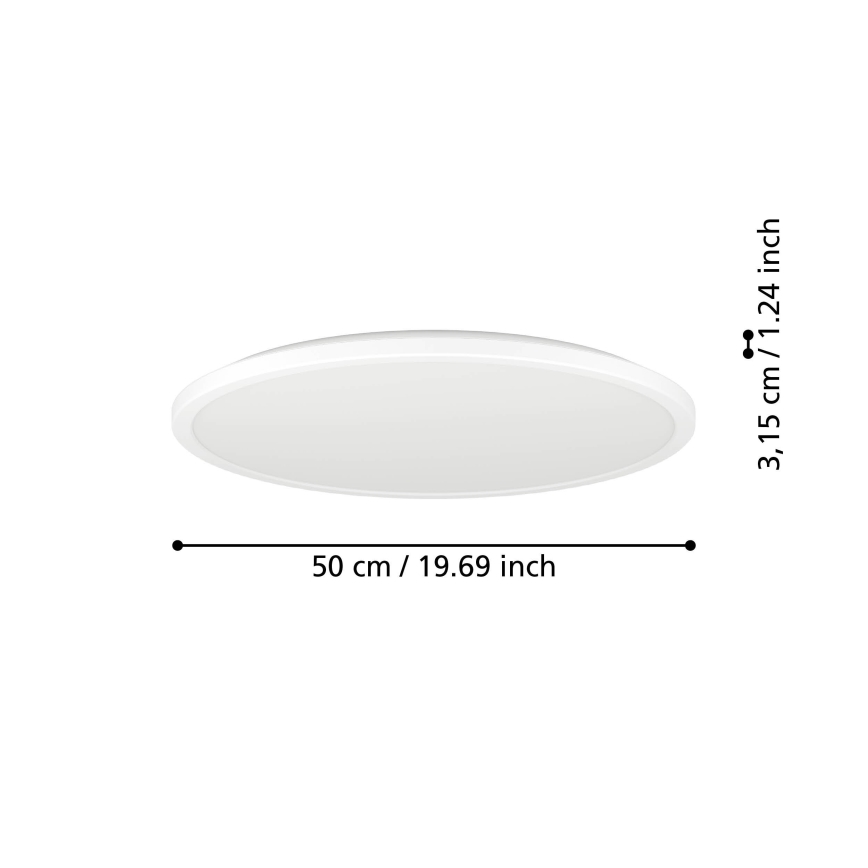 Eglo - LED RGBW Stmievateľné kúpeľňové stropné svietidlo LED/16,8W/230V 2700-6500K pr. 50 cm IP44 biela ZigBee