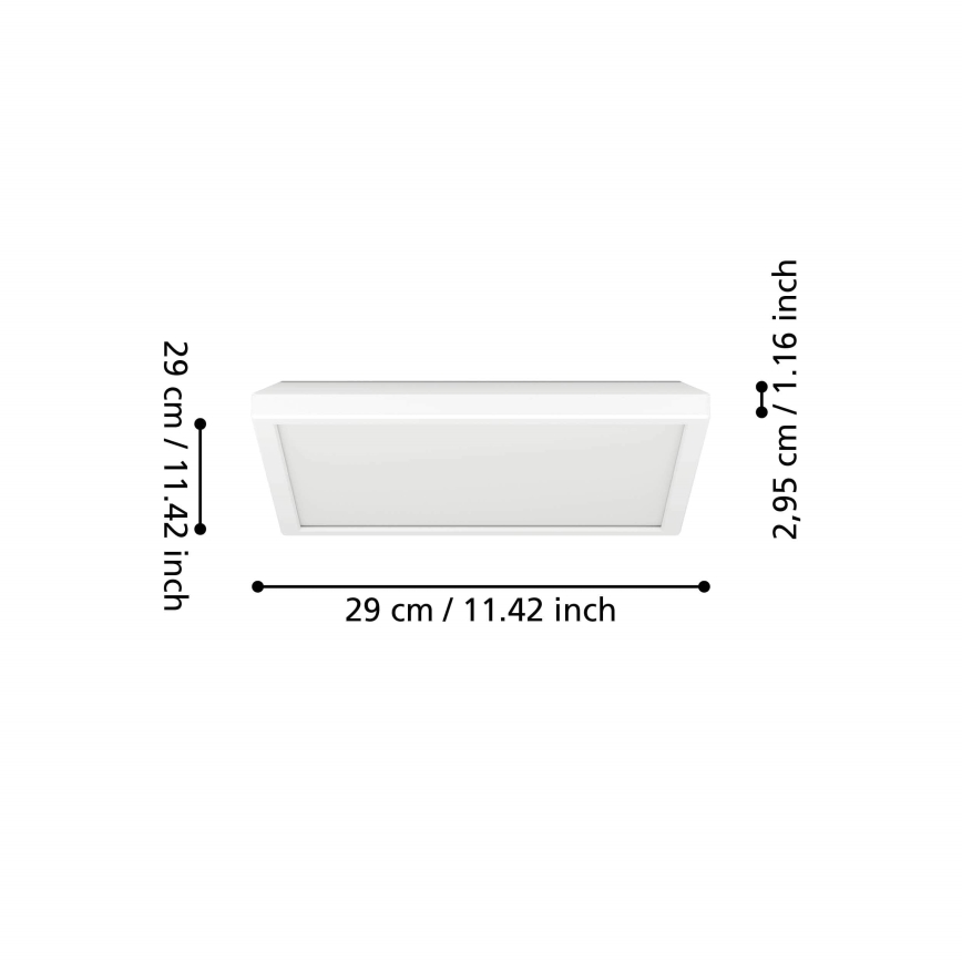 Eglo - LED RGBW Stmievateľné kúpeľňové stropné svietidlo LED/13,4W/230V 2700-6500K 29x29 cm IP44 biela ZigBee