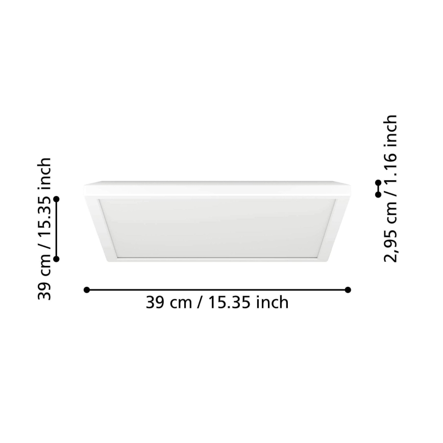Eglo - LED RGBW Stmievané kúpeľňové stropné svietidlo LED/17,6W/230V 2700-6500K 39x39 cm IP44 biela ZigBee