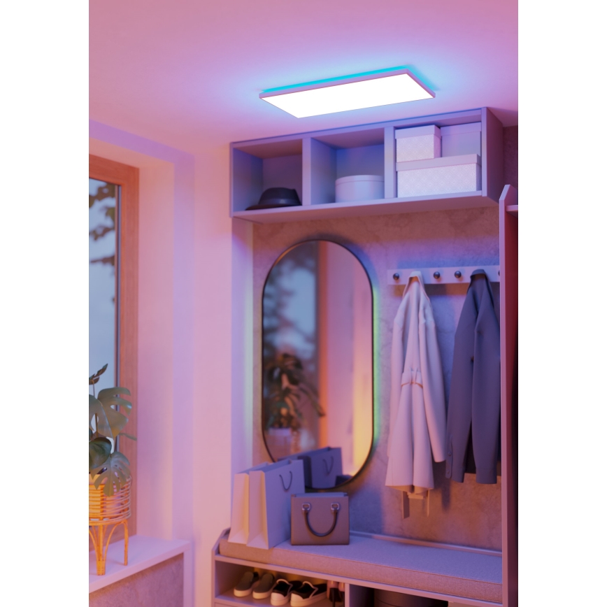 Eglo - LED RGBW Stmievateľné kúpeľňové stropné svietidlo LED/17,2W/230V 2700-6500K 30x57cm IP44 biela ZigBee