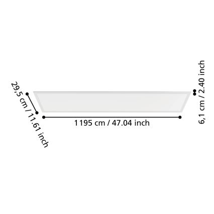 Eglo - LED Prisadený panel LED/33W/230V 2700/4000/6500K 120x30 cm biela