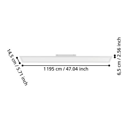 Eglo - Prisadený LED panel LED/28W/230V 2700/4000/6500K 120x15 cm biela