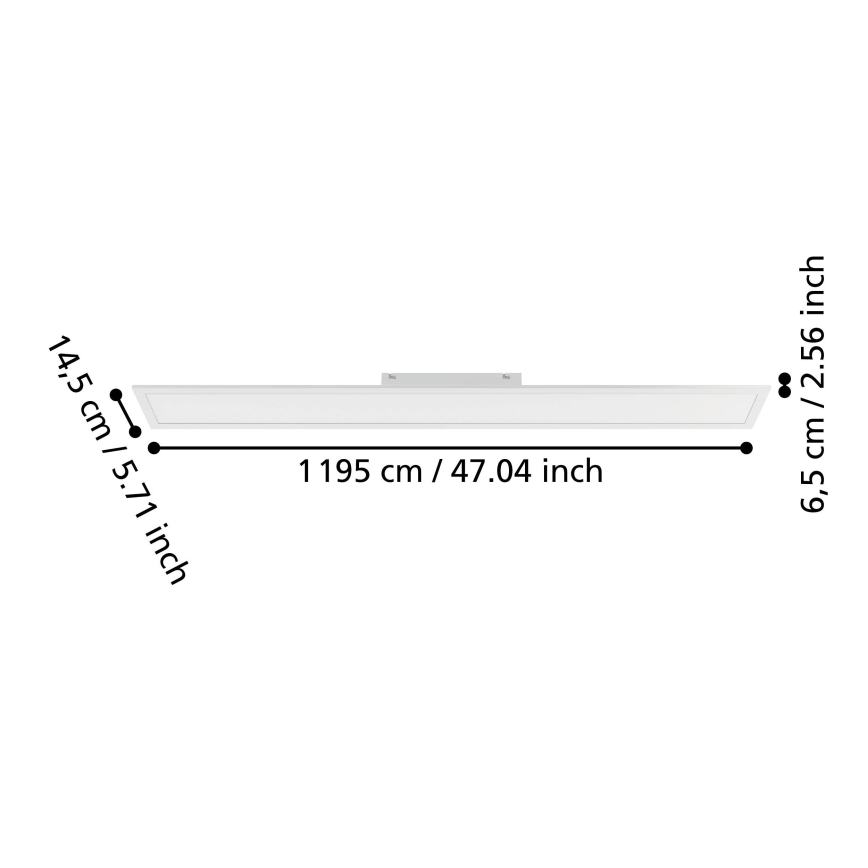 Eglo - LED stmievateľný prisadený panel LED/28,3W/230V 2700-6500K 120x15 cm biela + diaľkové ovládanie