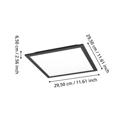 Eglo - stmievateľné LED RGBW stropné svietidlo LED/14W/230V 2700-6500K 30x30 cm čierne