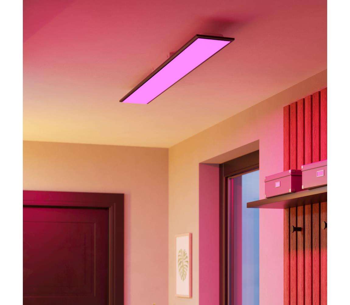 Eglo 901511-LED RGBW stropný prisadený panel MORADILLO-Z LED/28W/230V 120x15cm čierny 901511