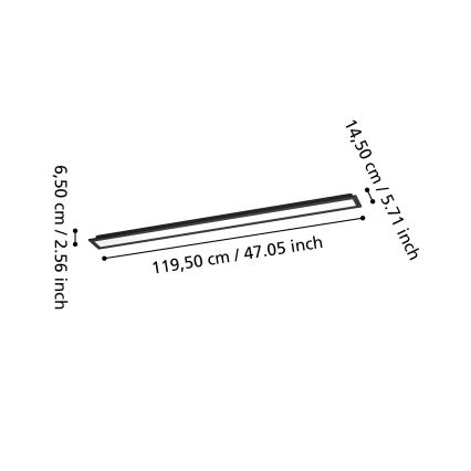 Eglo - LED RGBW stmievateľný prisadený LED panel/28W/230V 2700-6500K 120x15 cm čierny