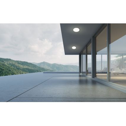 Eglo - LED kúpeľňové stropné svietidlo so snímačom pohybu a súmraku LED/18W/230V pr. 31 cm IP54 biele