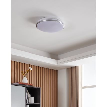 Eglo - LED kúpeľňové stropné svietidlo LED/18W/230V 3000/4000/6500K priemer 34 cm IP54 matný chróm
