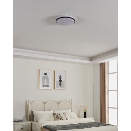 Eglo - LED kúpeľňové stropné svietidlo LED/18W/230V 3000/4000/6500K pr. 34 cm IP54 čierne