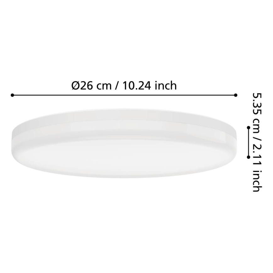Eglo - LED kúpeľňové stropné svietidlo LED/16,5W/230V 2700/4000/6500K pr. 26 cm IP54 biela