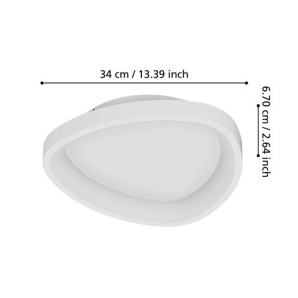 Eglo - LED Stmievateľné stropné svietidlo LED/12W/230V 2700-6500K biela + diaľkové ovládanie